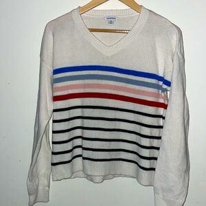 Nordstrom White V-Neck Sweater XL good condition